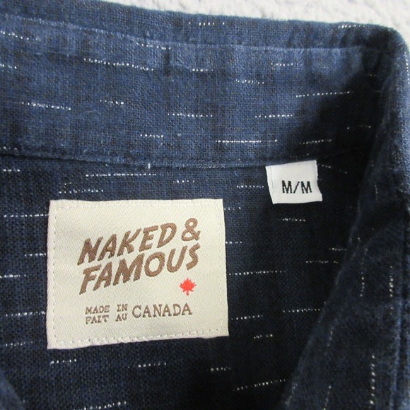 Naked & Famous Mens Rain kimono Regular Shirt. Tagged M but must have shrunk - Picture 3 of 9